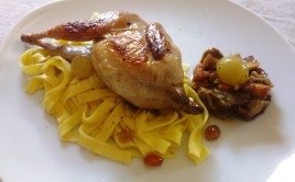 Photo Cailles farcies au foie gras et aux raisins