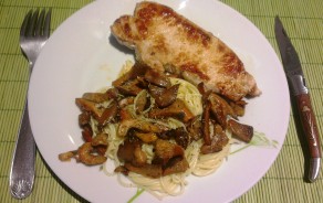 Photo Côtelettes de porc (ou de veau) au riz et champignons